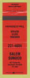 Matchbook Cover - Sunoco oil gas Salem Cincinnati OH ORANGE
