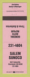 Matchbook Cover - Sunoco oil gas Salem Cincinnati OH PINK