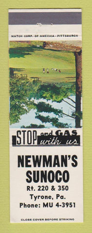 Matchbook Cover - Sunoco oil gas Newman's Tyrone PA