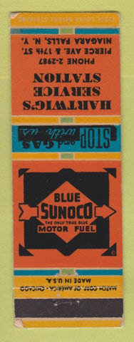 Matchbook Cover - Sunoco oil gas Hartwig's Niagara Falls NY WEAR LAMINATED