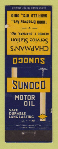 Matchbook Cover - Sunoco oil gas Chapman's Garfield Heights OH WEAR LAMINATED