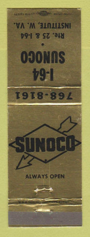 Matchbook Cover - Sunoco oil gas I-64 Institute WV