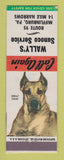 Matchbook Cover Sunoco oil gas Wally's Mifflinburg PA Great Dane WEAR LAMINATED