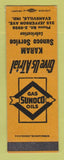Matchbook Cover - Sunoco oil gas Karam Evansville IN SAMPLE LAMINATED