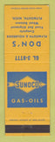 Matchbook Cover - Sunoco oil gas Don's Plymouth MI