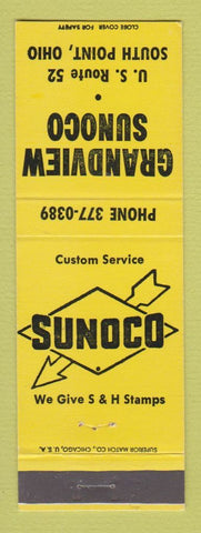Matchbook Cover - Sunoco oil gas Grandview South Point OH