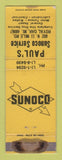 Matchbook Cover - Sunoco oil gas Paul's Royal Oak MI WORN LAMINATED