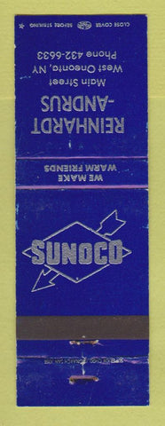 Matchbook Cover - Sunoco oil gas Reinhardt Andrus West Oneonta NY WEAR