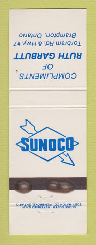 Matchbook Cover - Sunoco oil gas Ruth Garbutt Brampton ON WORN