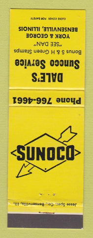 Matchbook Cover - Sunoco oil gas Dale's Bensenville IL