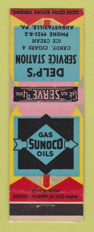 Matchbook Cover - Sunoco oil gas Delp's Augustaville PA LAMINATED