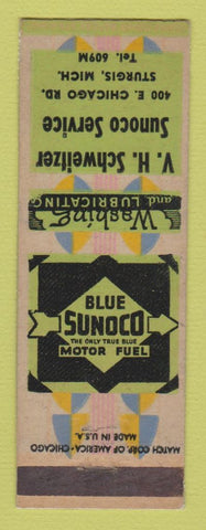 Matchbook Cover - Sunoco oil gas VH Schweitzer Sturgis MI LAMINATED