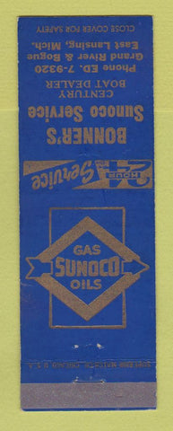 Matchbook Cover - Sunoco oil gas Bonner's East Lansing MI Century Boats