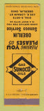 Matchbook Cover - Sunoco oil gas Oberlin OH
