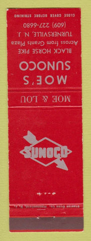 Matchbook Cover - Sunoco oil gas Moe's Turnersville NJ