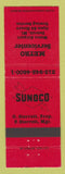 Matchbook Cover - Sunoco oil gas Metro Detroit MI RED