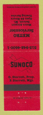 Matchbook Cover - Sunoco oil gas Metro Detroit MI RED