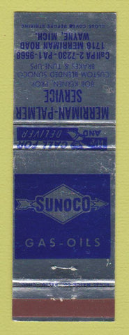 Matchbook Cover - Sunoco oil gas Merriman Palmer Wayne MI