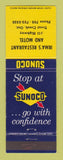 Matchbook Cover - Sunoco oil gas Irma's Restaurant Motel Trout Creek ON