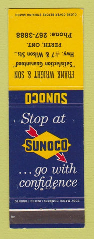 Matchbook Cover - Sunoco oil gas Frank Wright Perth ON