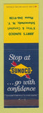 Matchbook Cover - Sunoco oil gas Jerry's Schenectady NY WEAR