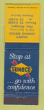 Matchbook Cover - Sunoco oil gas Hawk's Flint MI