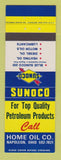 Matchbook Cover - Sunoco oil gas Home Napoleon OH