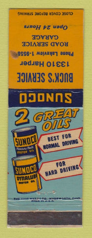 Matchbook Cover - Sunoco oil gas Buck's WEAR LAMINATED