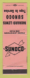 Matchbook Cover - Sunoco oil gas Richard Lewis Lewistown PA? PINK