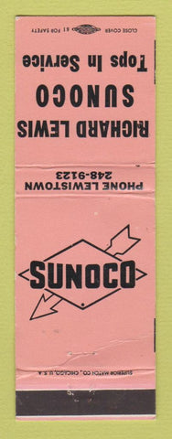 Matchbook Cover - Sunoco oil gas Richard Lewis Lewistown PA? PINK