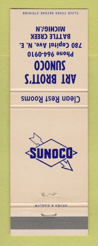 Matchbook Cover - Sunoco oil gas Art Brott's Battle Creek MI