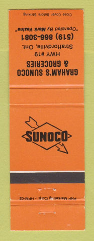 Matchbook Cover - Sunoco oil gas Graham's Straffordville ON