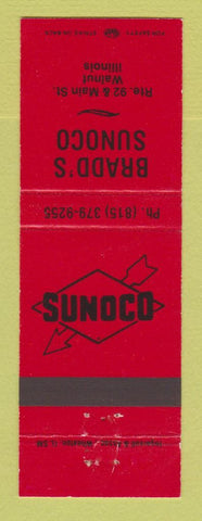 Matchbook Cover - Sunoco oil gas Bradd's Walnut IL