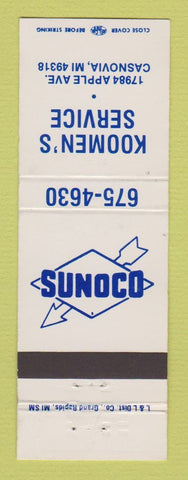 Matchbook Cover - Sunoco oil gas Koomen's Casnovia MI