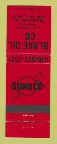 Matchbook Cover - Sunoco oil gas Blake Oil Kirkland IL RED