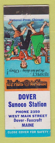Matchbook Cover - Sunoco oil gas Dover Foxcroft ME