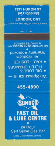 Matchbook Cover - Sunoco oil gas Sunoco oil gas London ON WEAR