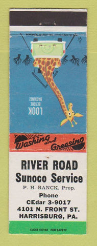 Matchbook Cover - Sunoco oil gas River Road Harrisburg PA