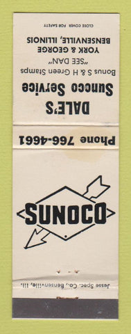 Matchbook Cover - Sunoco oil gas Dale's Bensenville IL WEAR