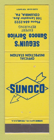 Matchbook Cover - Sunoco oil gas Seguin's Columbia PA