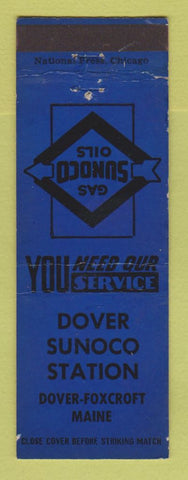 Matchbook Cover - Sunoco oil gas Dover Foxcroft ME