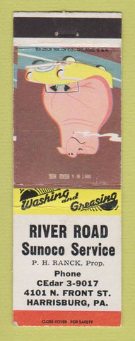 Matchbook Cover - Sunoco oil gas River Road Harrisburg PA