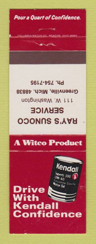 Matchbook Cover - Sunoco oil gas Kendall Ray's Greenville MI