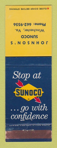 Matchbook Cover - Sunoco oil gas Johnson's Winchester VA