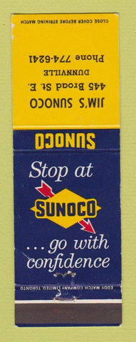 Matchbook Cover - Sunoco oil gas Jim's Dunnville ON
