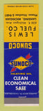 Matchbook Cover - Sunoco oil gas Lewis Lansing MI