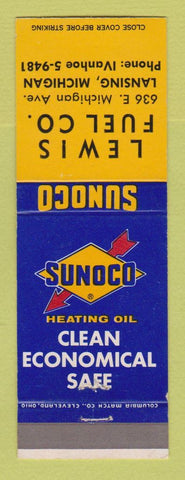 Matchbook Cover - Sunoco oil gas Lewis Lansing MI