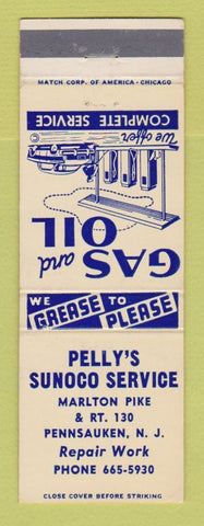 Matchbook Cover - Sunoco oil gas Pelly's Pennsauken NJ WEAR