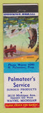 Matchbook Cover - Sunoco oil gas Palmateer's Wayne MI