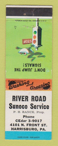 Matchbook Cover - Sunoco oil gas River Road Harrisburg PA